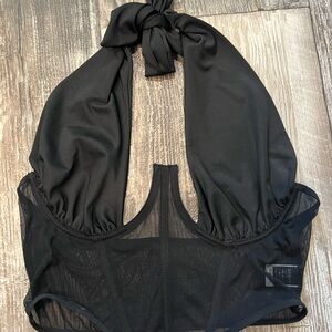 Elegant Black Halter Top